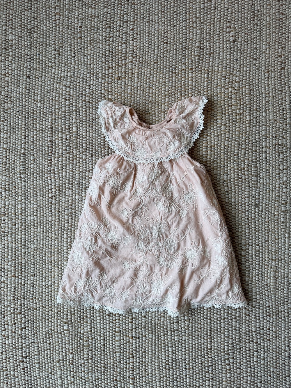 Zara Pink Lace Embroidered Dress